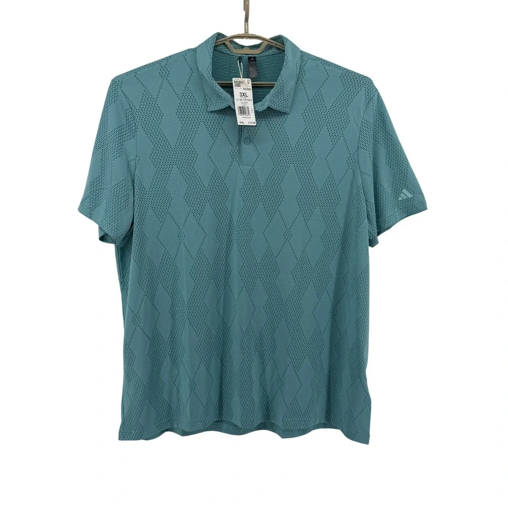 $70 NEW 3XL Men's Adidas Ultimate365 Micro Texture Golf Polo Mint Ton KA7898